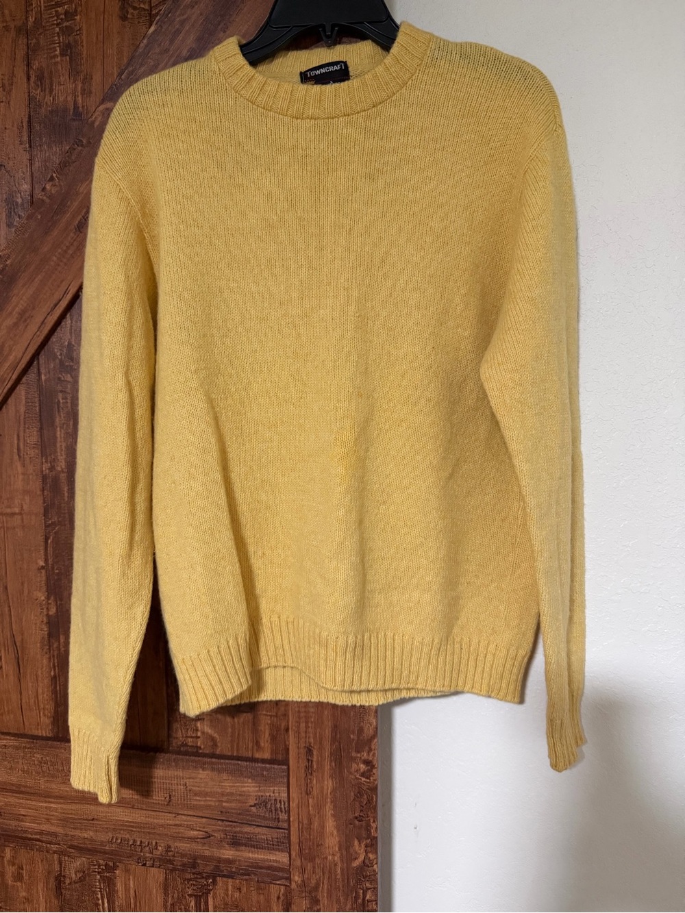 Towncraft Vintage Women's 75% Wool Mustard Yellow Crewneck Sweater size M